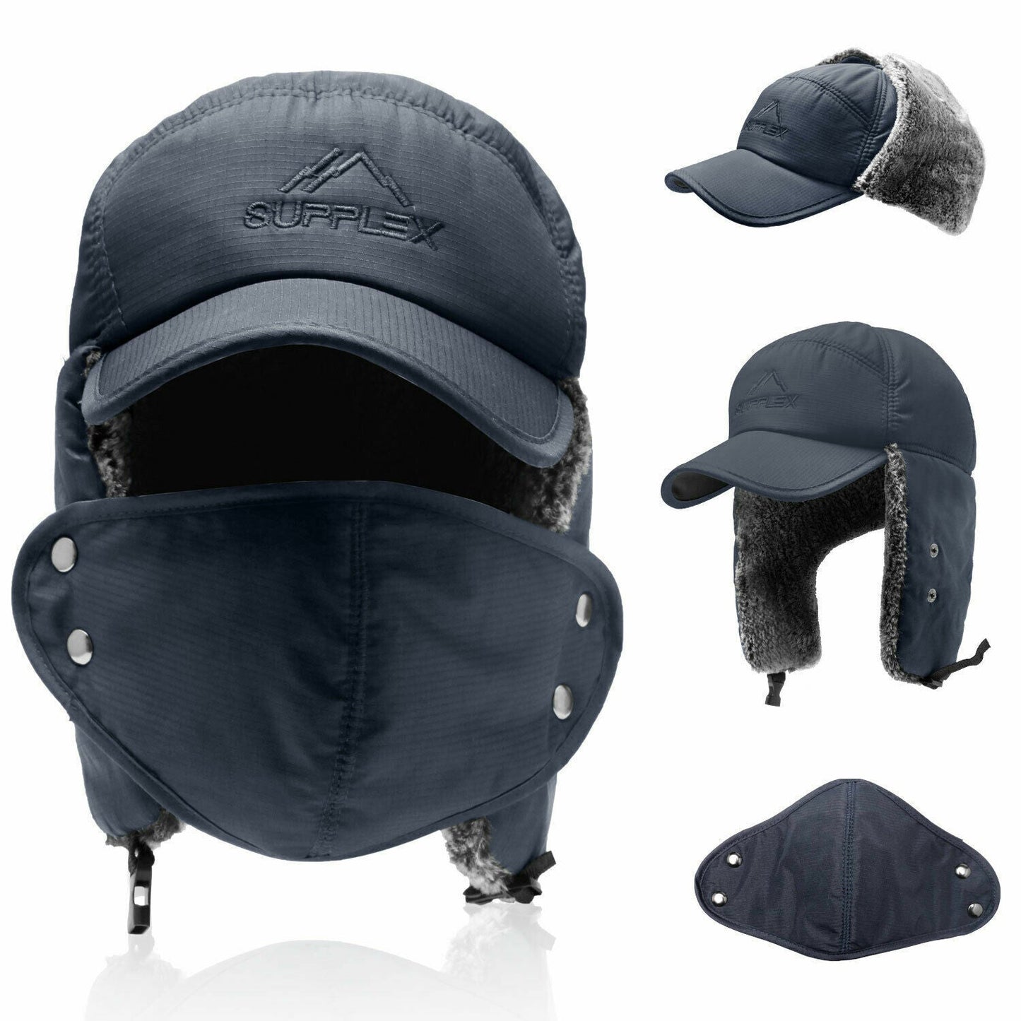 Warm Mens Snow Beanie Hat With Earflaps