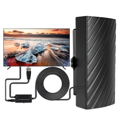 Extended Range HDTV Outdoor Amplified Antenna Kit - Halri