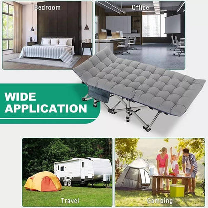 Portable Collapsible Camp Bed with Soft Mattress