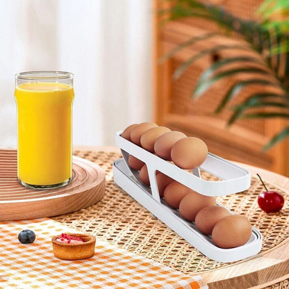 Double Layer Fridge Storage Egg Tray Organizer Rack