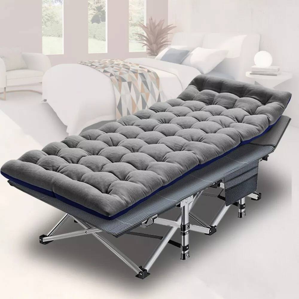 Portable Collapsible Camp Bed with Soft Mattress