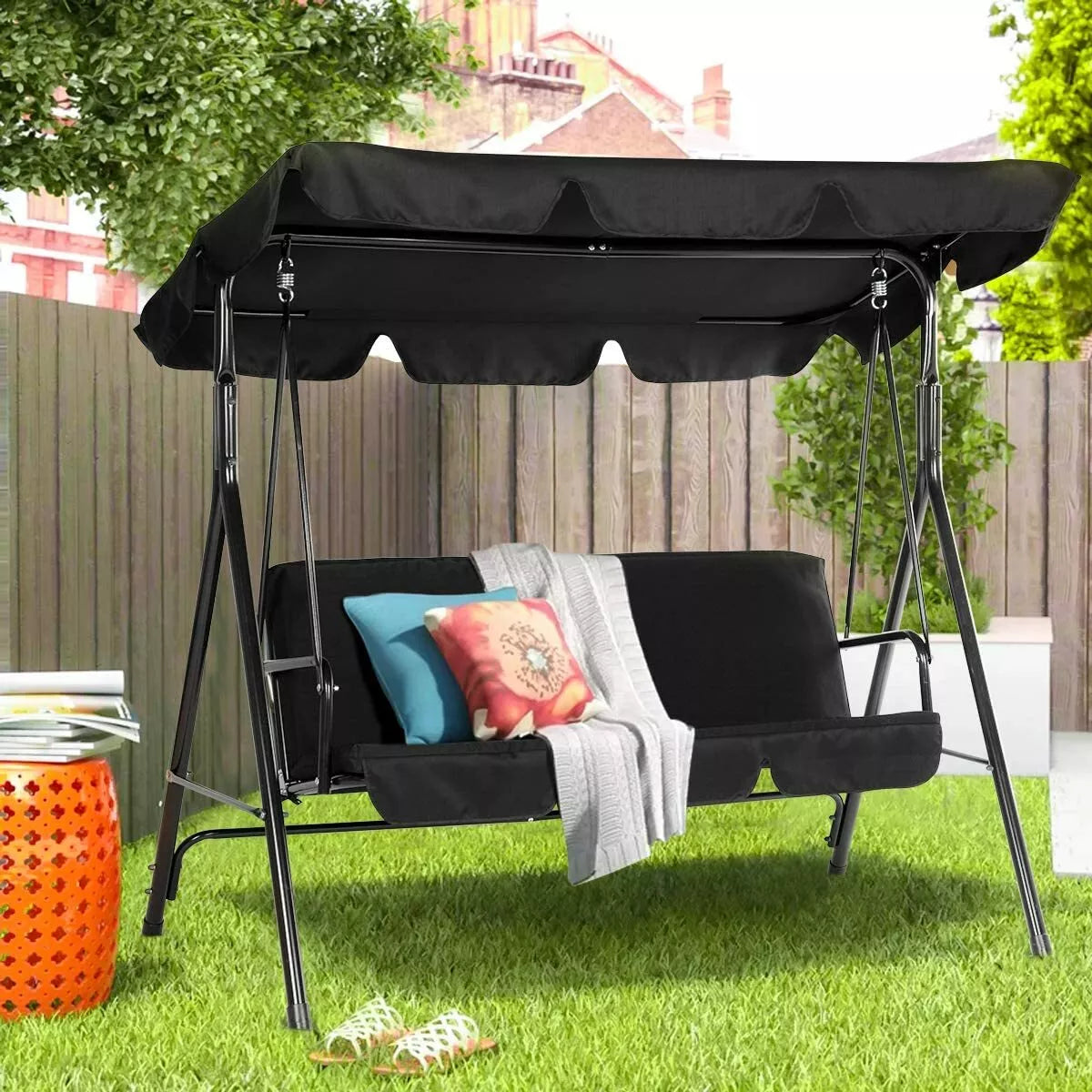 Outdoor 3 Person Porch Swing Canopy