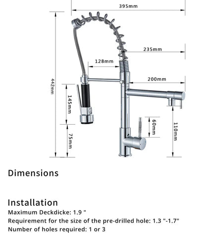 Stainless Steel One Handle Kitchen Faucet With Sprayer