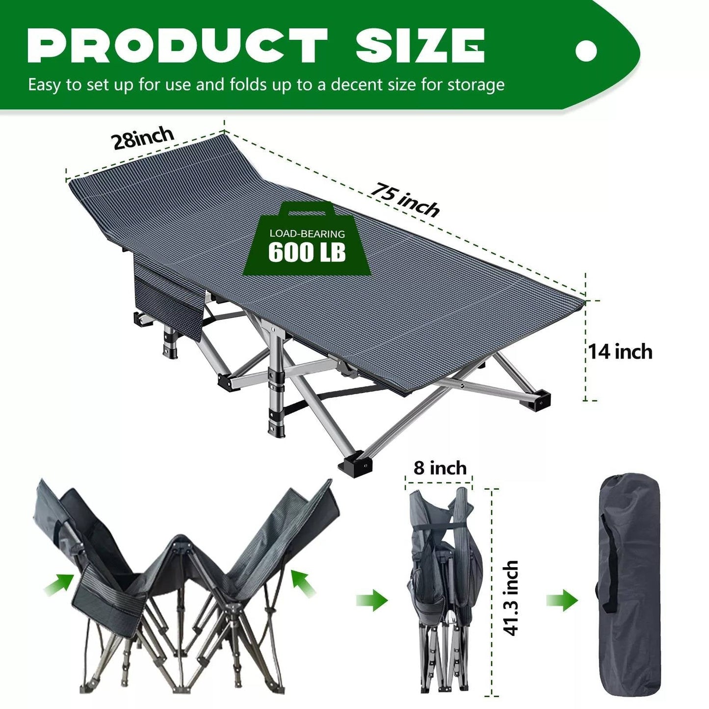 Portable Bed with Comfortable Mattress