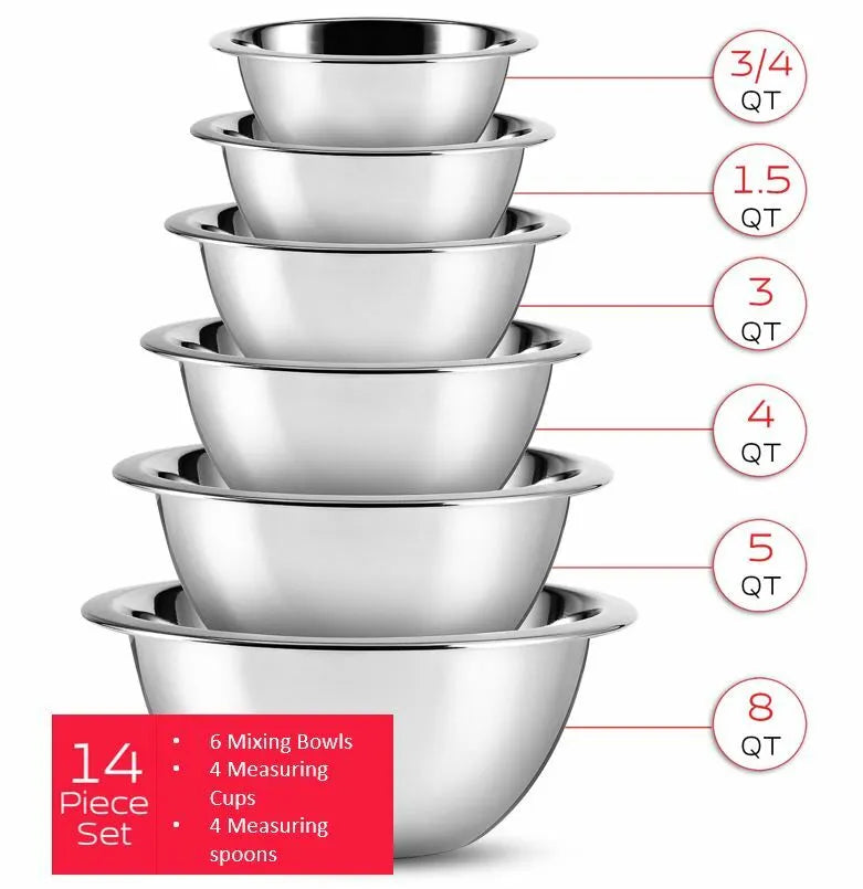 Stainless Steel Kitchen Mixing Bowls Set
