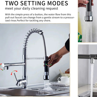 Stainless Steel One Handle Kitchen Faucet With Sprayer