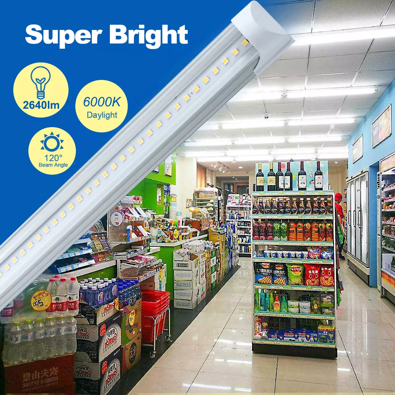 Bright 4FT 6 Pack LED Office Lighting