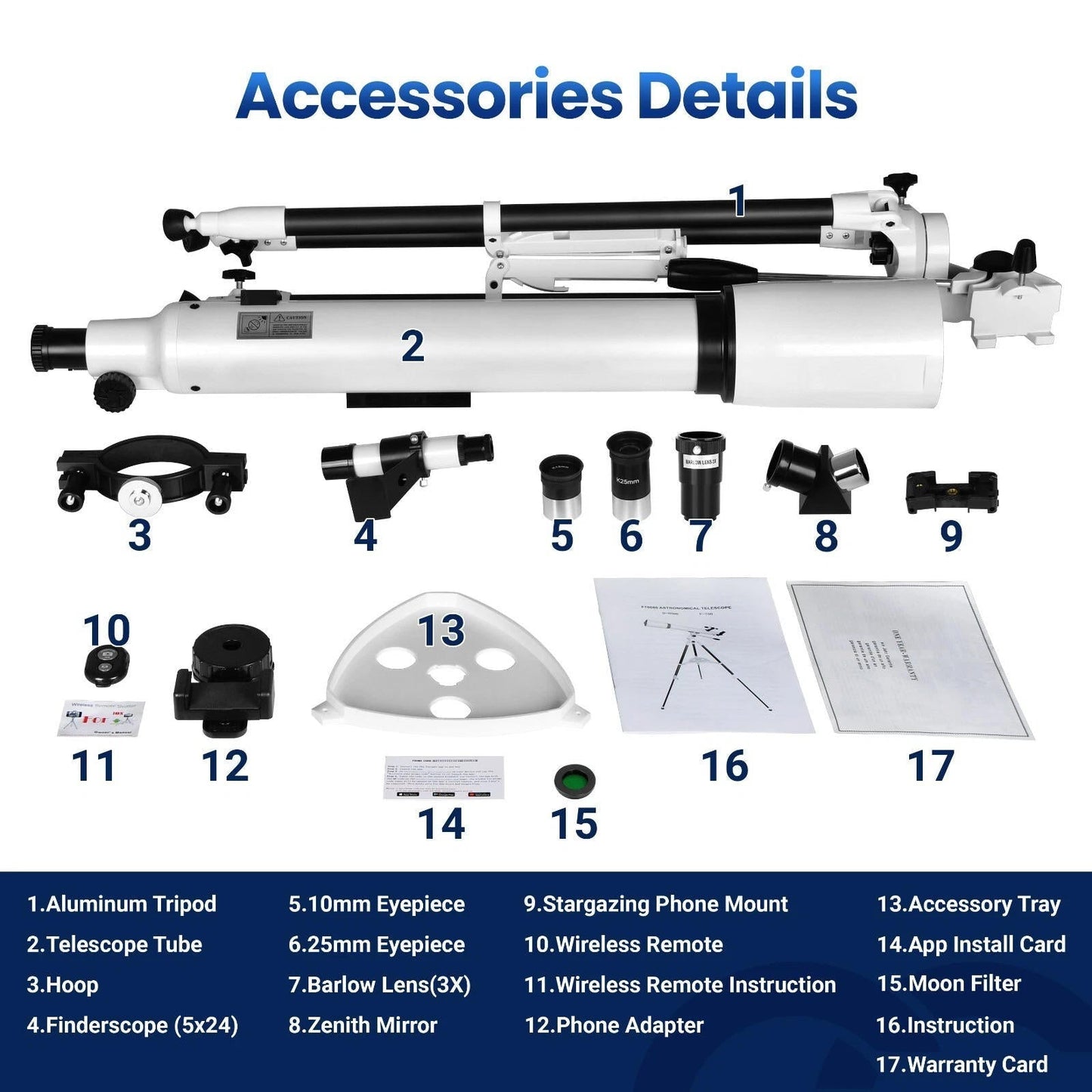 High Power 210x Telescope for Adults and Beginners