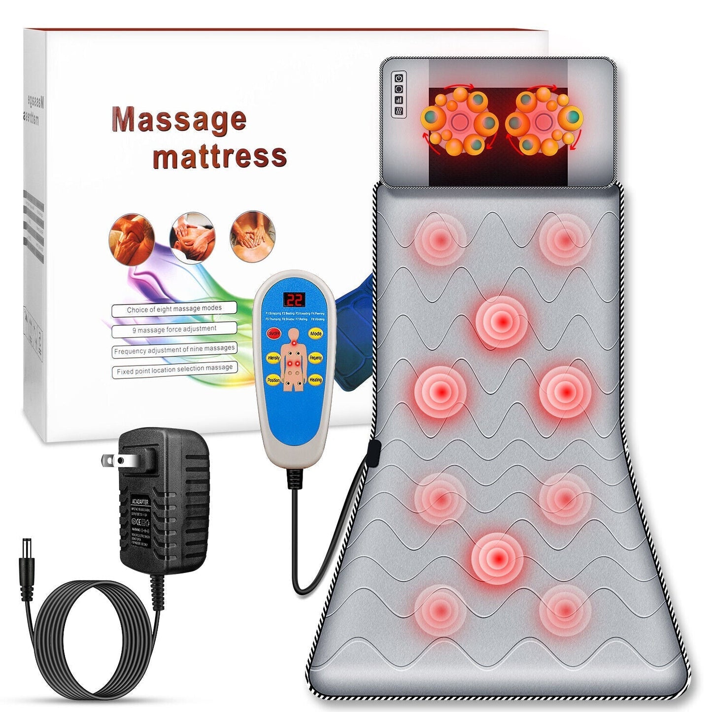 Warm Electric Massage Bed Mat - Compact Folding Massage Pad