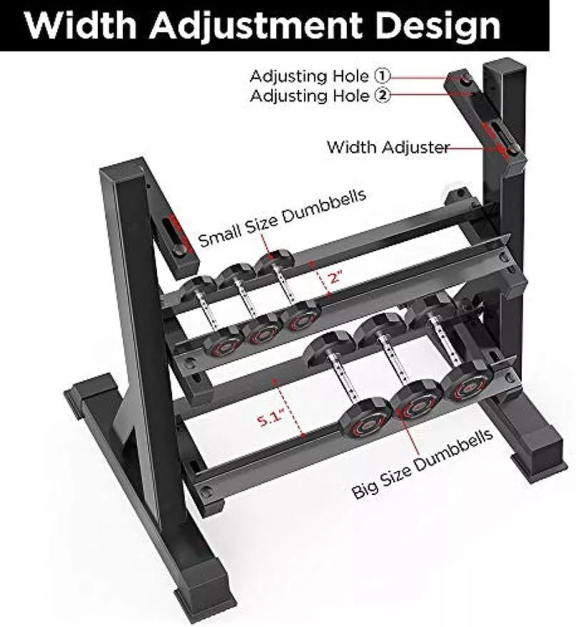 Space Saving 3-Level Dumbbell Holder