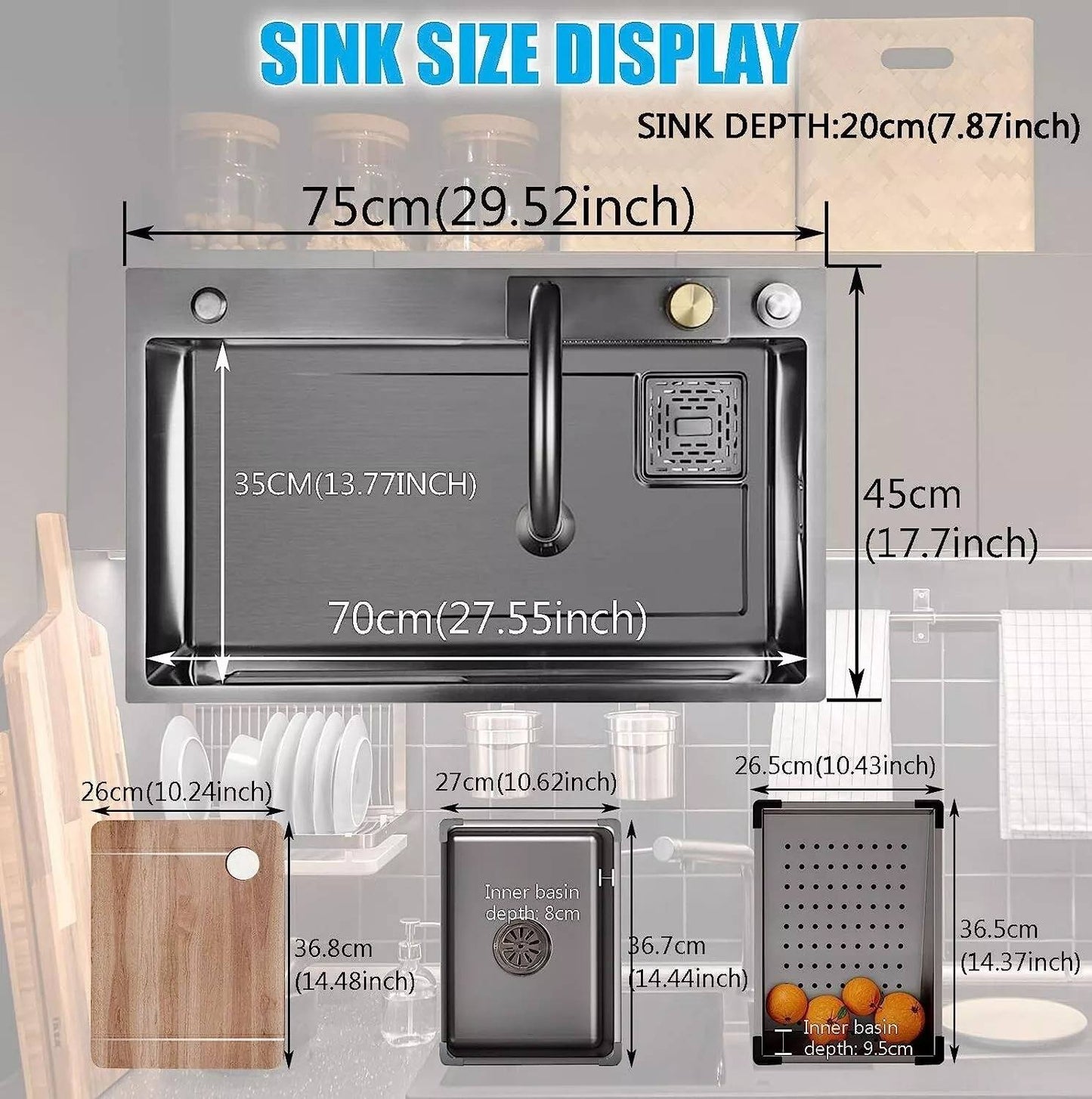 Modern Black Stainless Steel Kitchen Faucet with Pulldown
