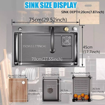 Modern Black Stainless Steel Kitchen Faucet with Pulldown