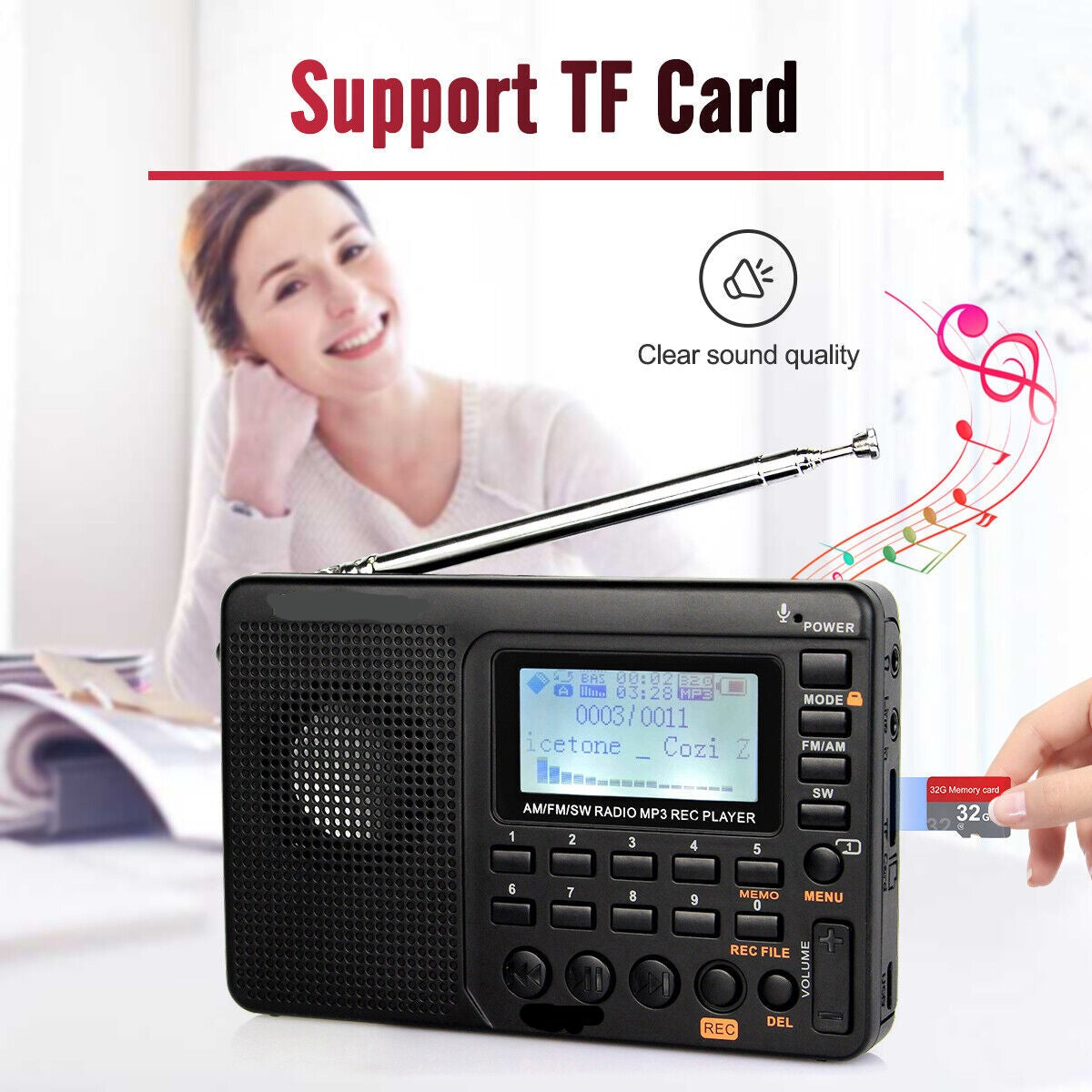 Compact Portable AM FM Radio Speaker