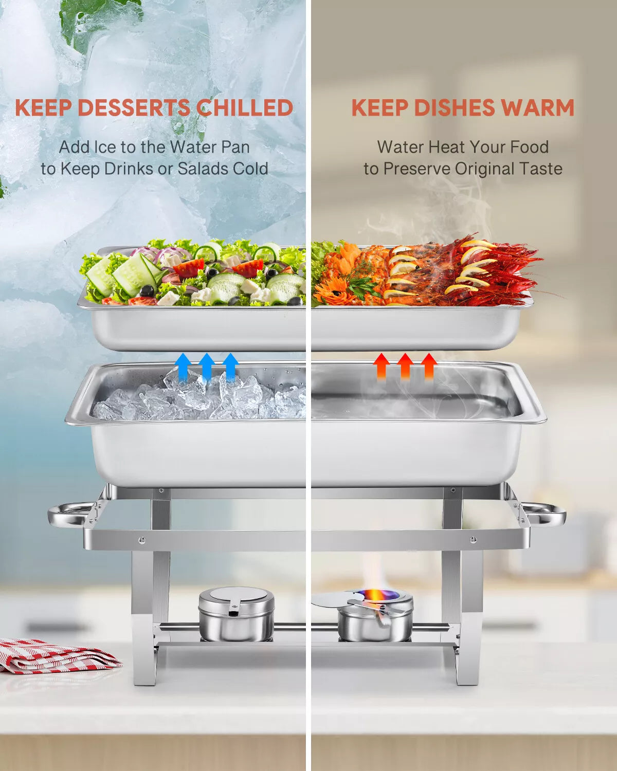 Large 6 Piece Chafing Dish Set