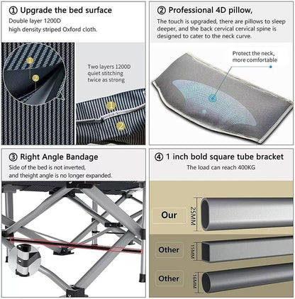 Portable Collapsible Camp Bed with Soft Mattress