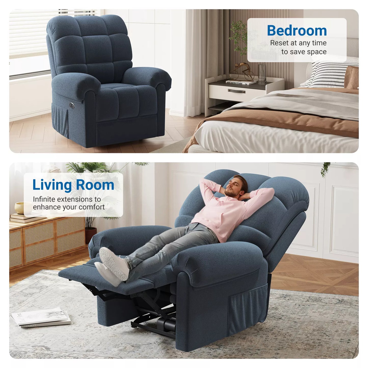 Comfortable Electric Reclining Armchair for Home
