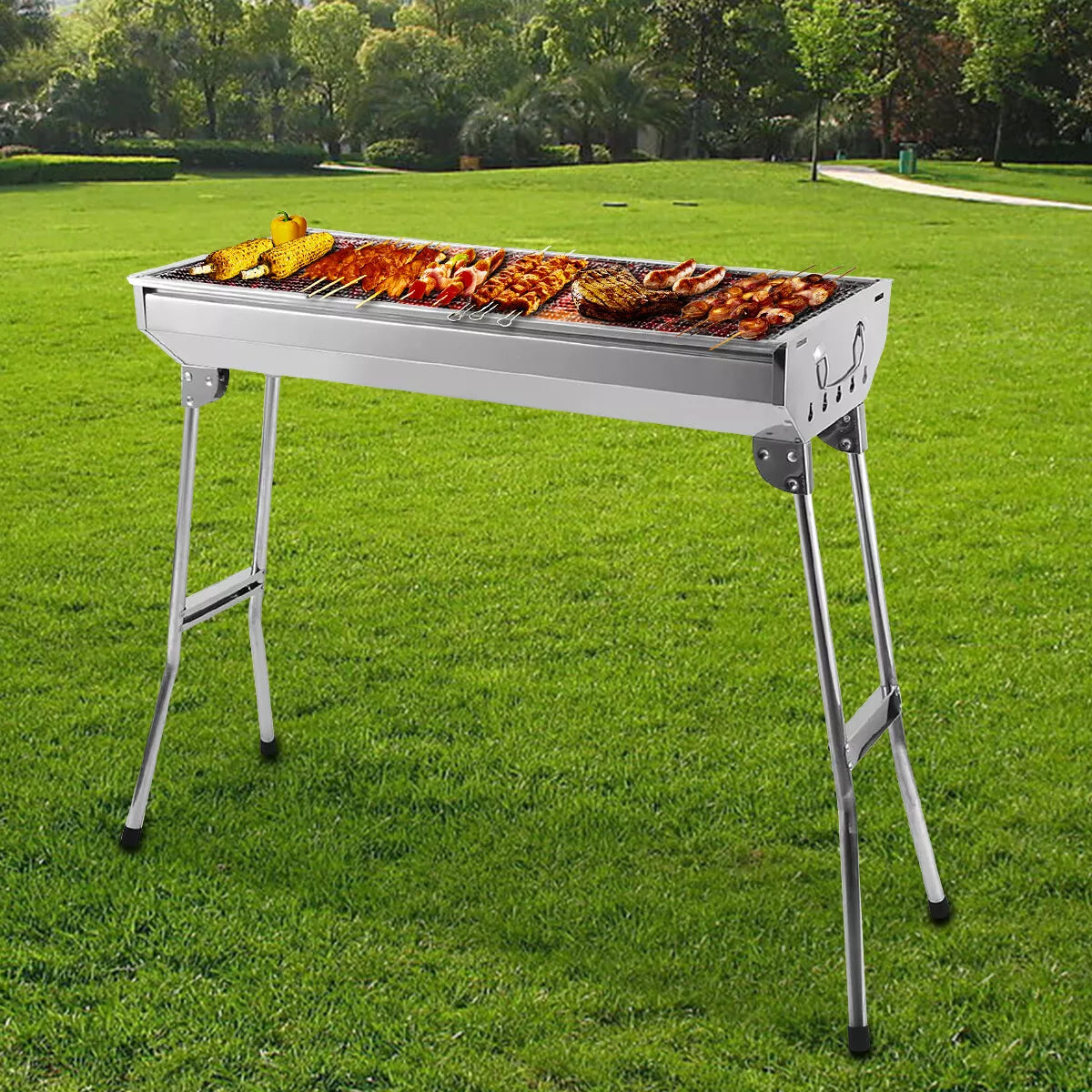 Compact Folding BBQ Charcoal Grill Set