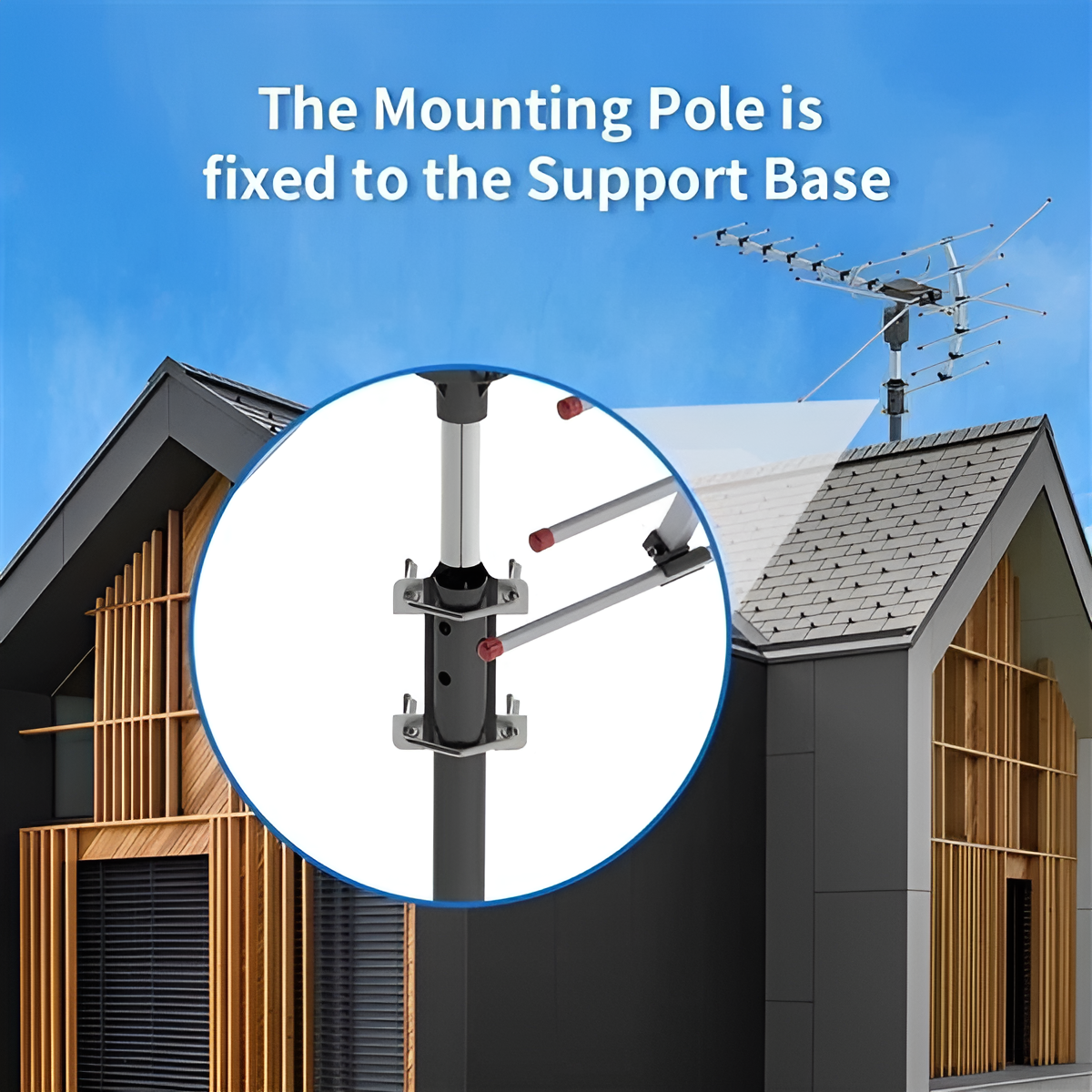 Long Range Outdoor HDTV Antenna with 360 Motor
