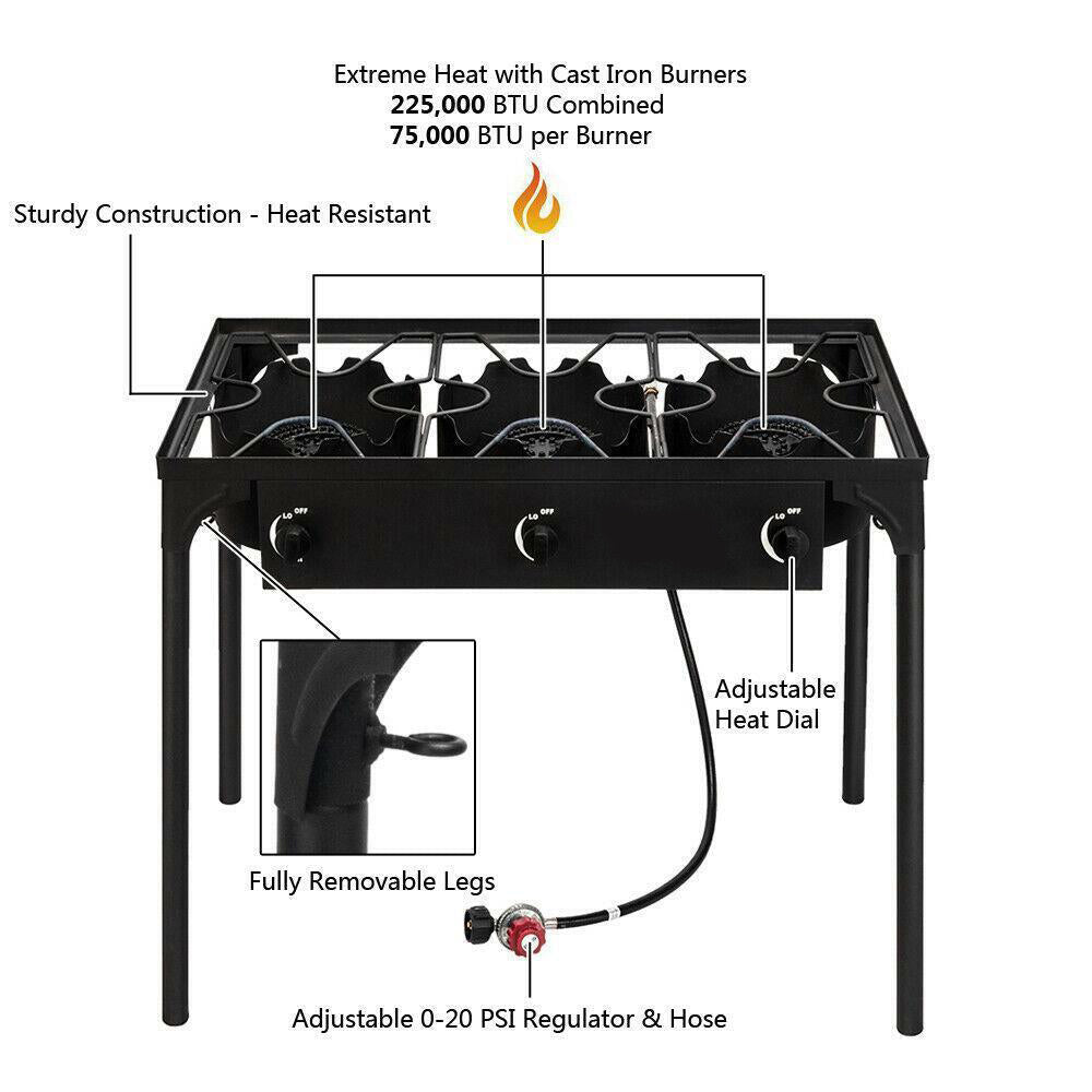 Compact Gas Camping Stove Portable Outdoor Cooker Grill