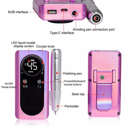 Compact Rechargeable Nail Drill Kit