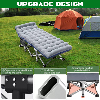 Portable Collapsible Camp Bed with Soft Mattress