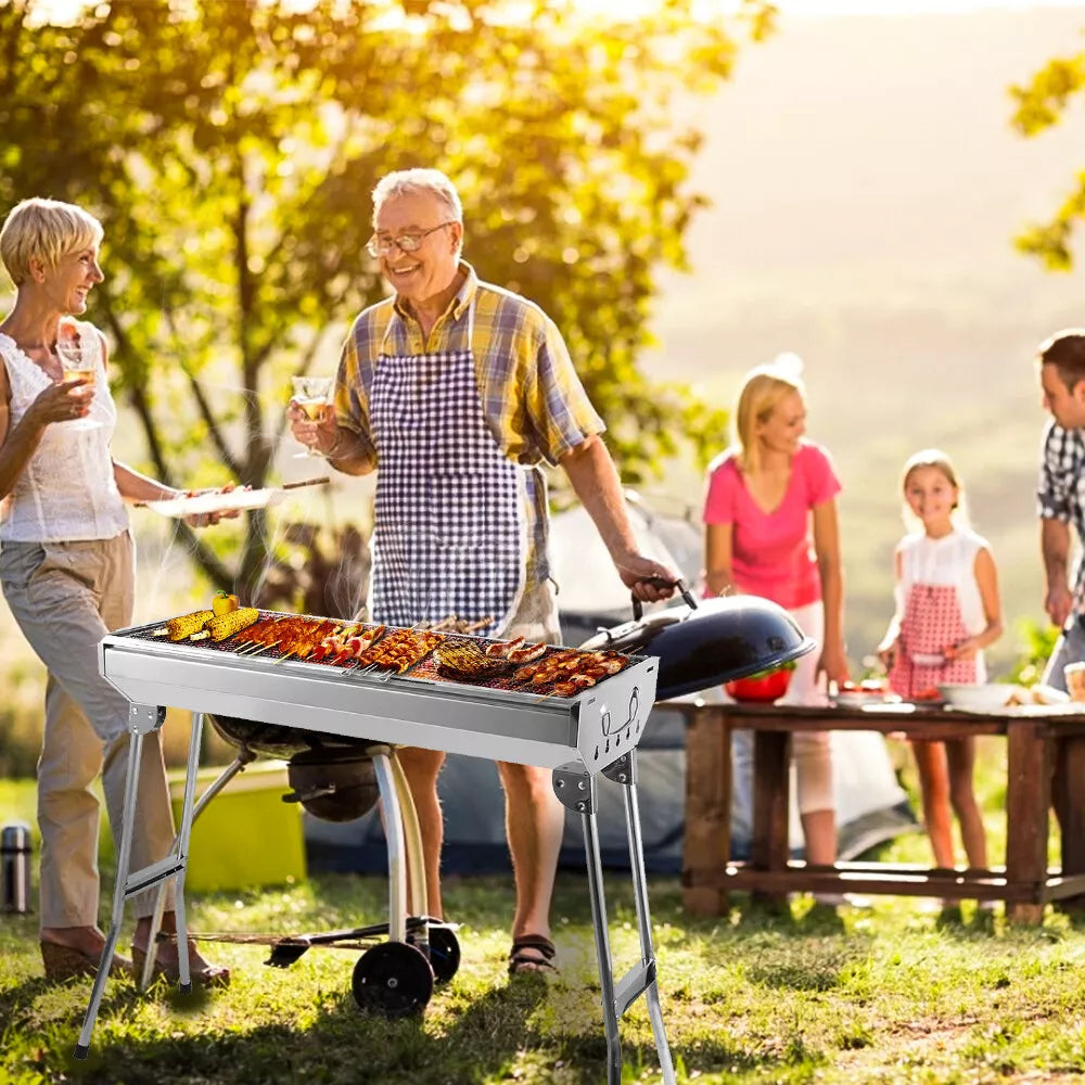 Compact Folding BBQ Charcoal Grill Set