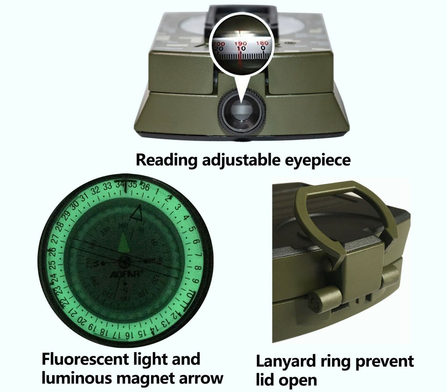 Tactical Waterproof Compass for Hiking and Outdoor Use