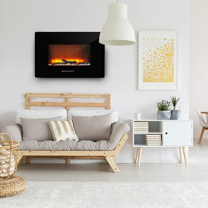 Electric LED Fireplace Space Heater with Real Flame Effect
