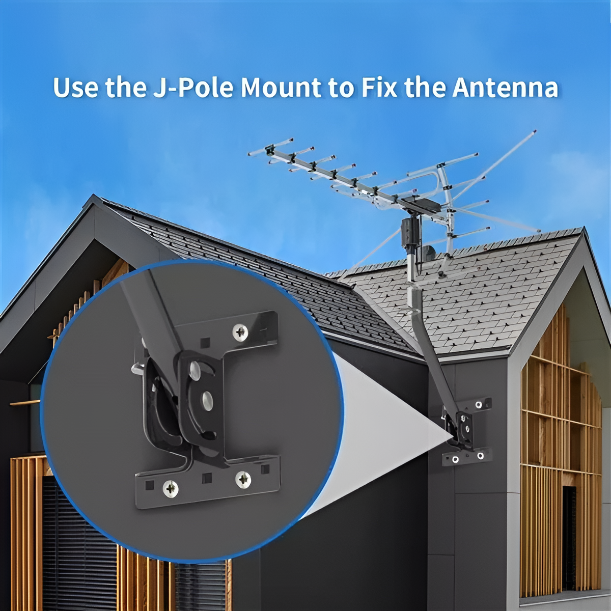 Long Range Outdoor HDTV Antenna with 360 Motor
