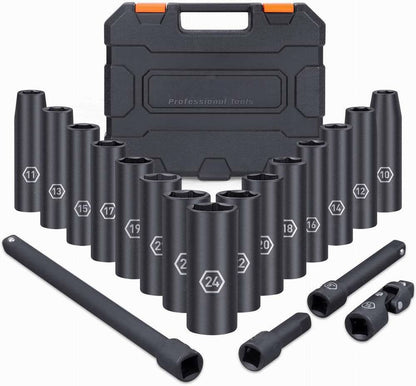 Complete 19 Piece Impact Socket Driver Set - Halri
