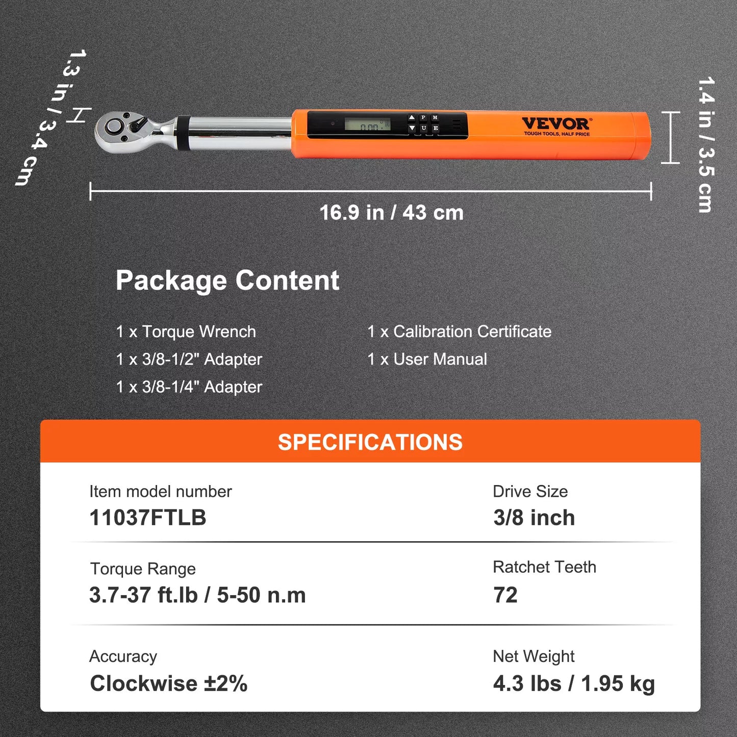 Heavy Duty 3/8 Digital Torque Wrench Set