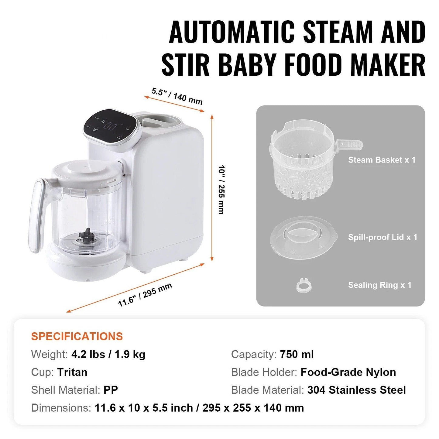 Easy Baby Food Processor Steamer
