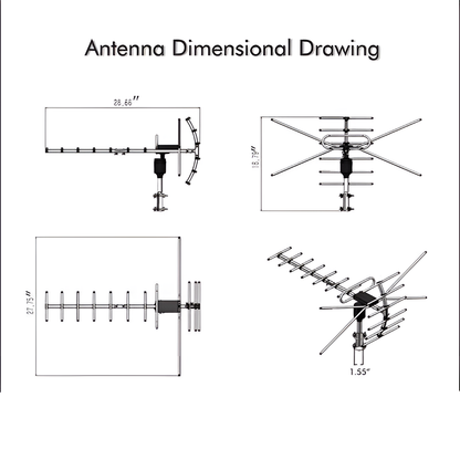 Long Range Outdoor HDTV Antenna with 360 Motor