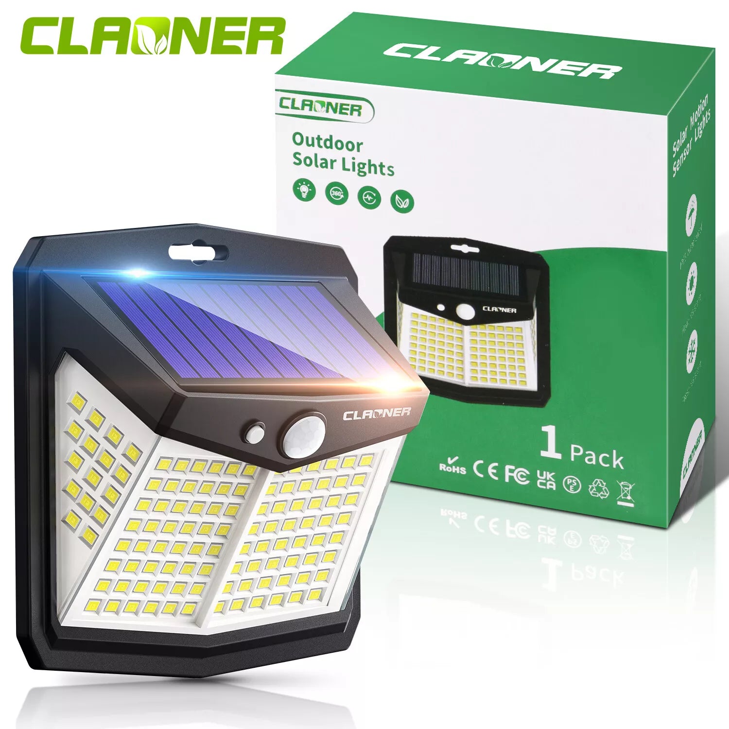 Motion Sensor Solar Powered Outside Wall Light - Halri