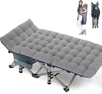 Portable Collapsible Camp Bed with Soft Mattress