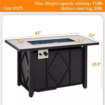 Outdoor Gas Fire Pit Patio Table