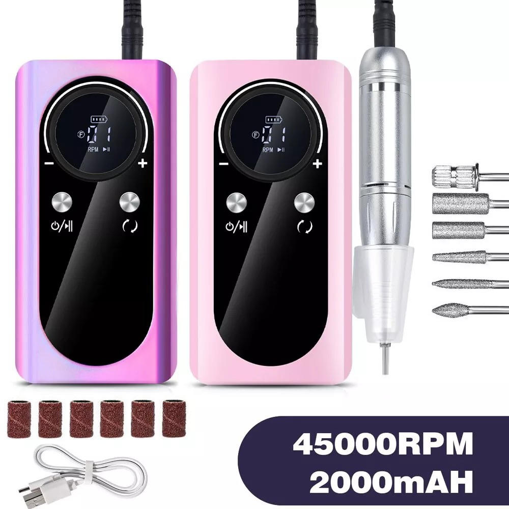Compact Rechargeable Nail Drill Kit