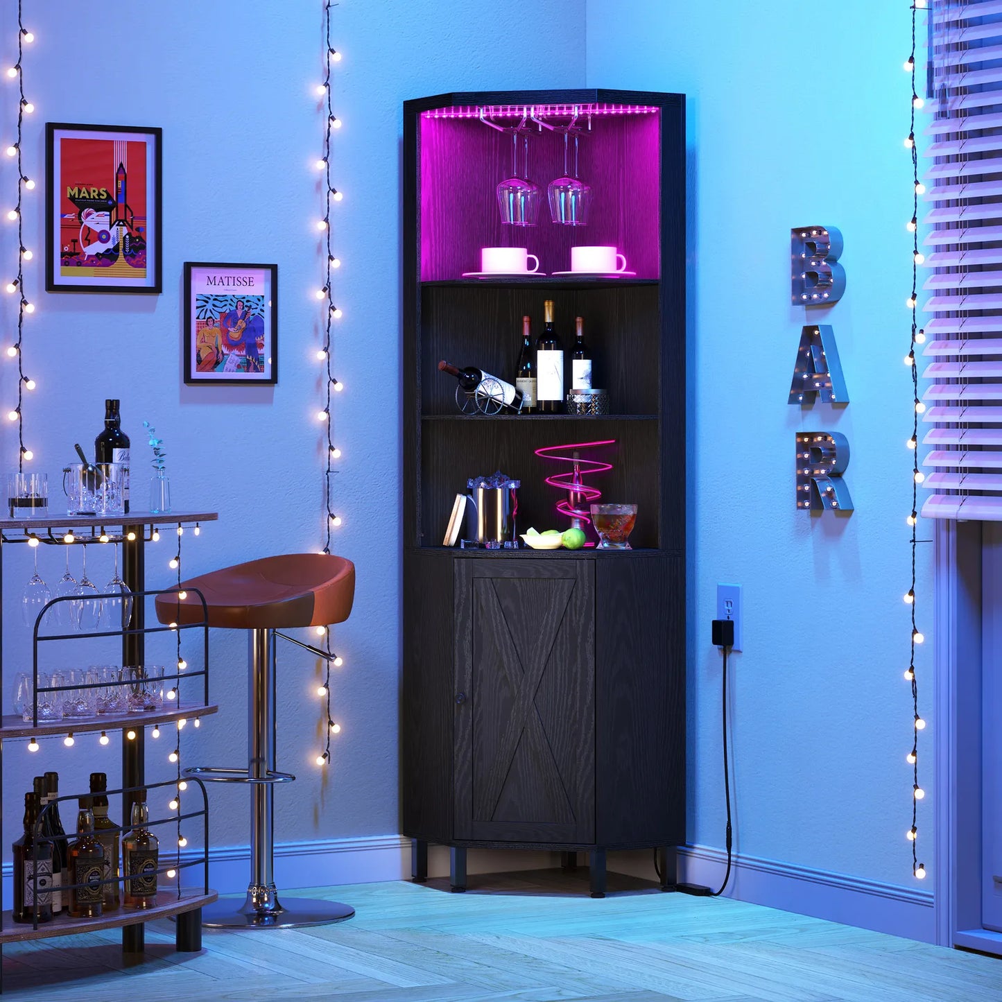 Space Saving Home Bar Cabinet