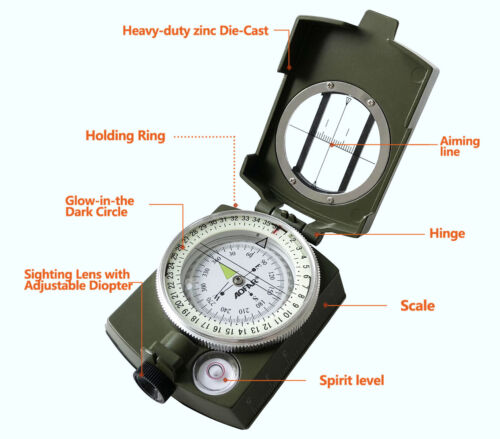 Tactical Waterproof Compass for Hiking and Outdoor Use