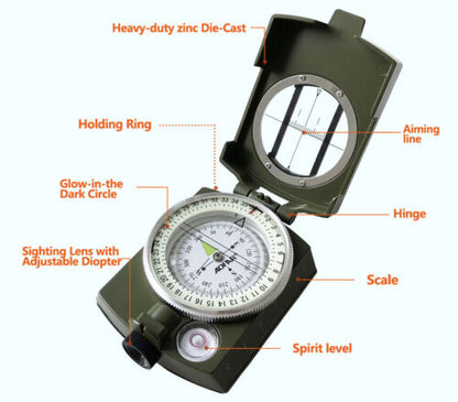 Tactical Waterproof Compass for Hiking and Outdoor Use