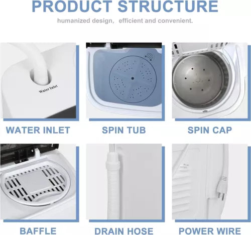 Compact Portable Double Tub Washer