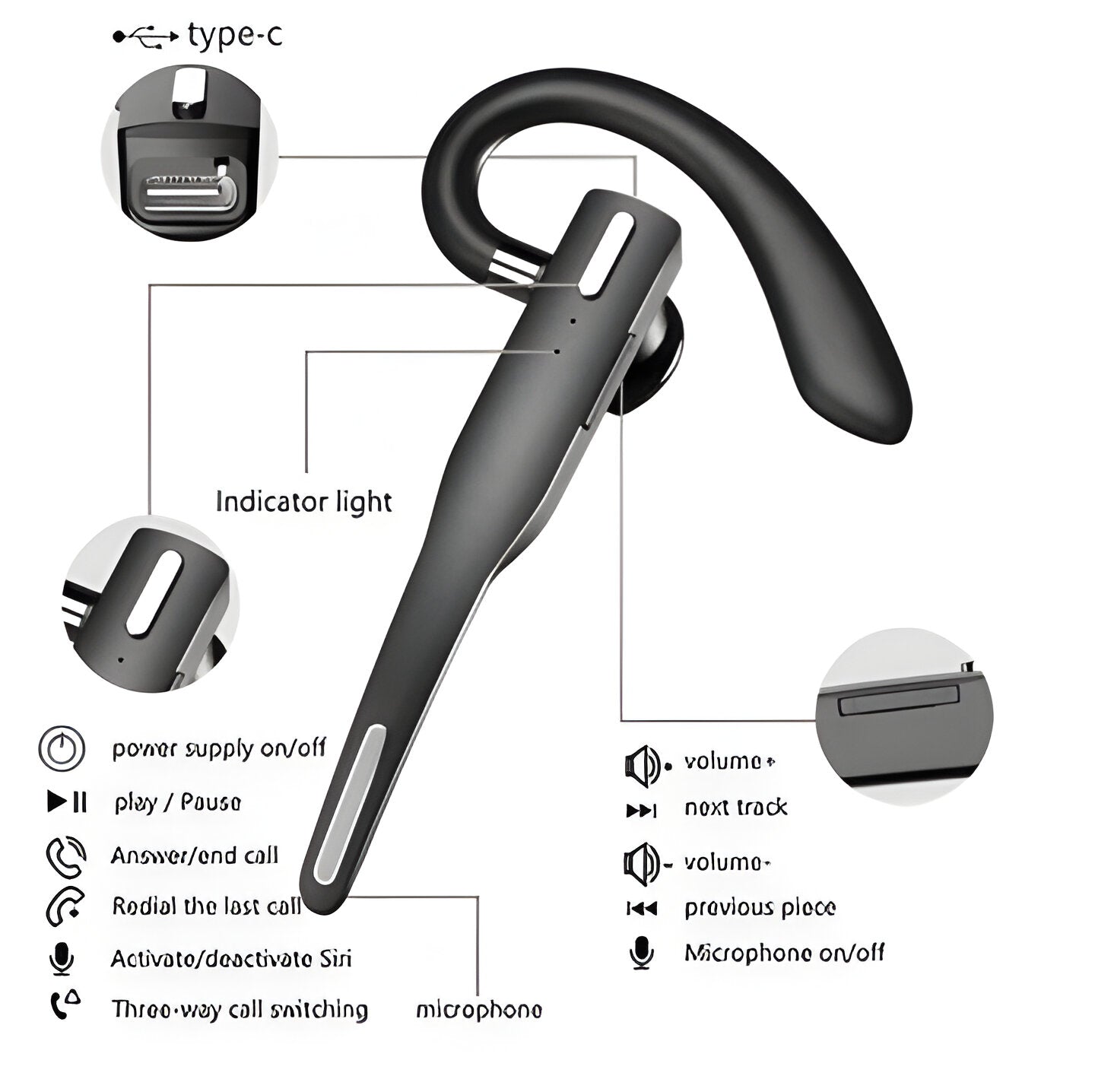 Cordless Bluetooth Earbuds with Dual Mics and Noise Reduction