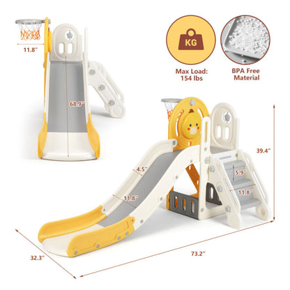 Fun 5-in-1 Kids Play Center with Slide and Hoop