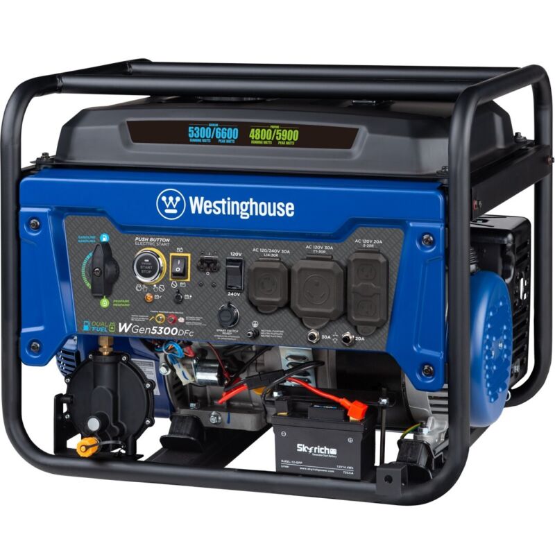 Powerful 6600W Portable Gas Generator with Remote Start