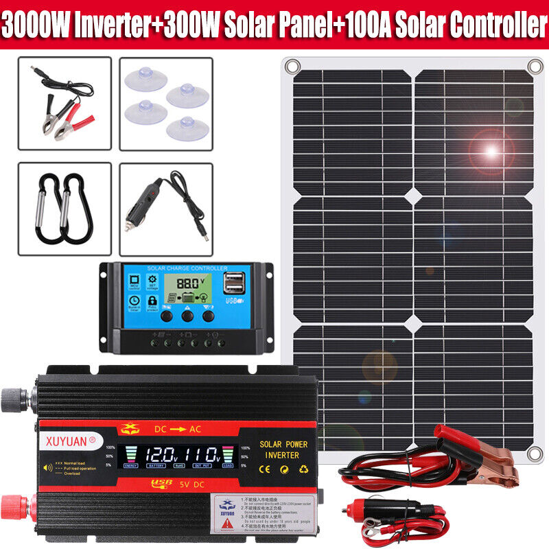 Complete 6000W Home Solar Power System 110V Grid Tie Kit