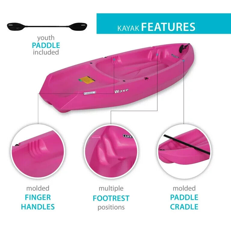 Kids 6ft Pink Paddle Kayak