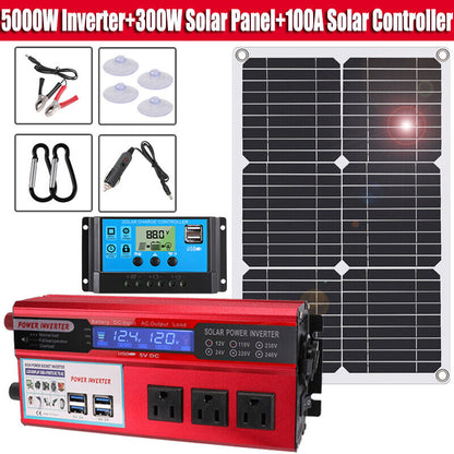 Complete 6000W Home Solar Power System 110V Grid Tie Kit