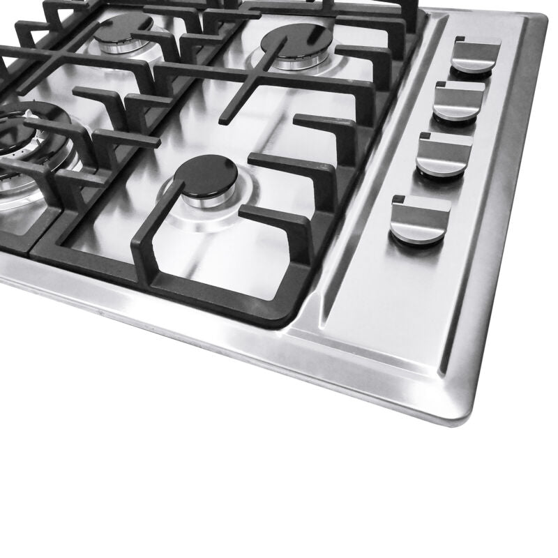 Large 4 Burner Gas Cooktop Stainless Steel Stove Top