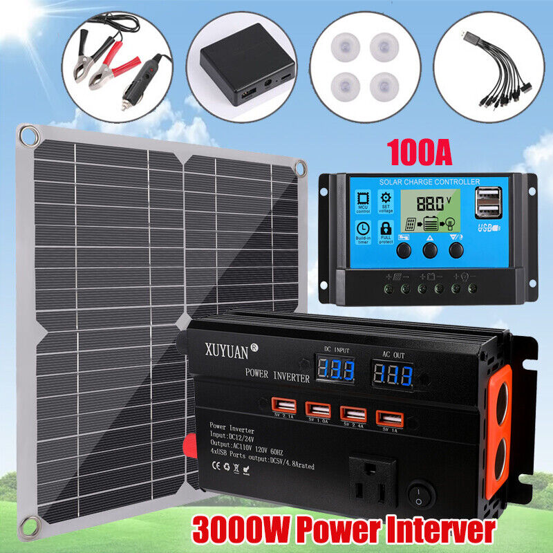 Complete 6000W Home Solar Power System 110V Grid Tie Kit