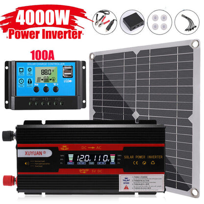 Complete 6000W Home Solar Power System 110V Grid Tie Kit